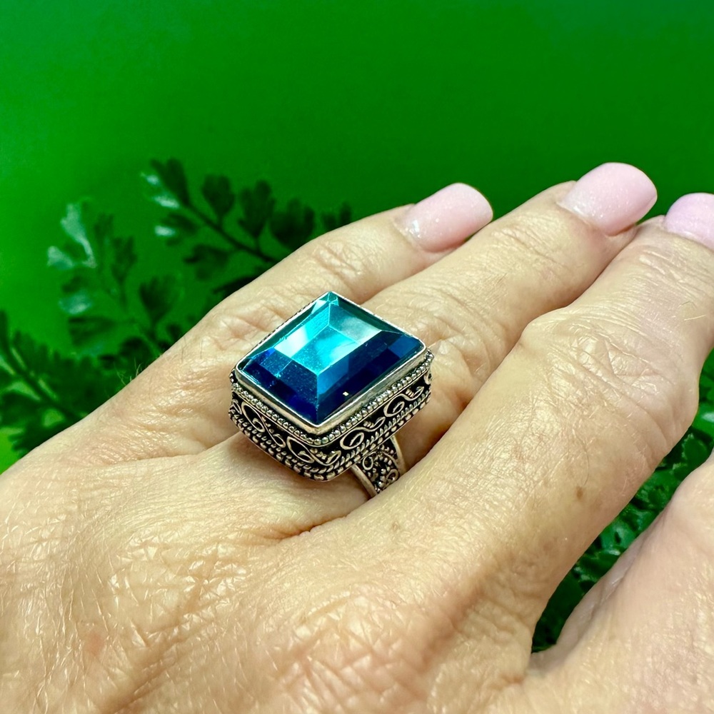 Tourmaline and silver ring